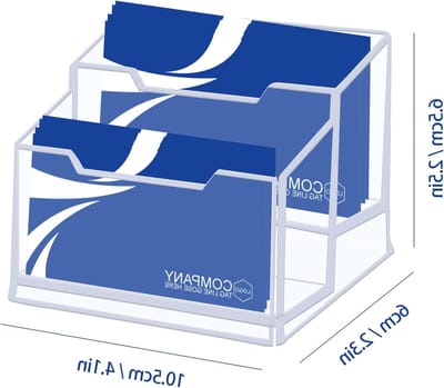 Duidelijke en stijlvolle acryl visitekaartjeshouders, 2-laags ontwerp voor kantoor, school en thuis, geschikt voor 200 kaarten en een opgeruimde werkplek