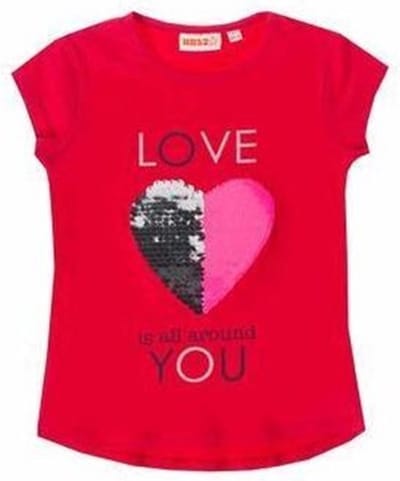 T-SHIRT MET HART IN OMKEERBARE PAILLETTEN