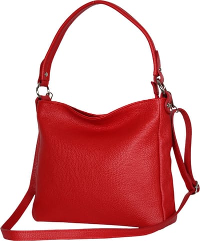 AmbraModa GLX35 - Italiaans handtas schoudertas crossbodytas van echt leer rood