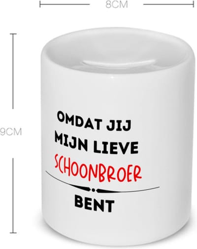 Akyol - omdat jij mijn lieve schoonbroer bent Spaarpot - Broer - de liefste broer - verjaardag - cadeautje voor broer - kado - geschenk - 350 ML inhoud