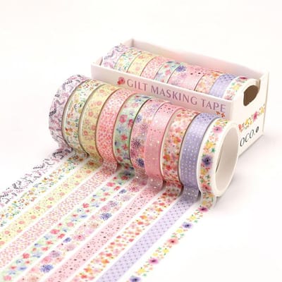 10 Rollen Sterren Washi Tape Decoratieve Plakband School Journal Benodigdheden Goudfolie Scrapbooking Kawaii Schrijfwaren Masking Tape