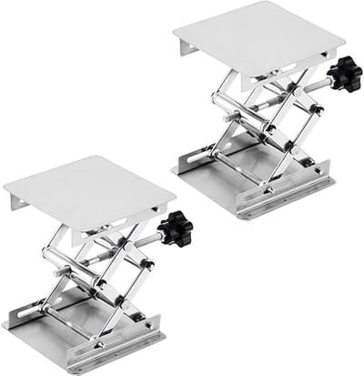 Dailygoods- Laboratoriumschaar 2 Stuks - Roestvrijstalen Ondersteuningskrik - Hefbereik 50-160 mm - Stabiliteit - Hoogteverstelling - Lab Jack