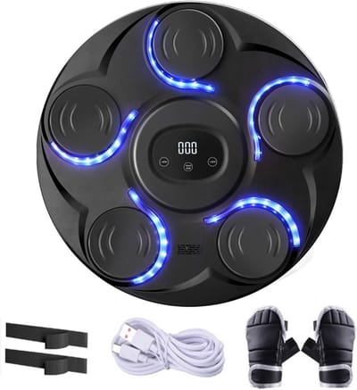 Slimme Muziekboksmachine - Wandbokstrainer - Thuistraining - 7 Snelheden LED - 42 cm - Zwart
