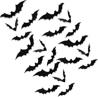 Pack of 24 3D Bat Stickers Halloween Bat Stickers Creepy Bat Wall Stickers Accessories Sets 4 Different Sizes for Home - ShopVlot