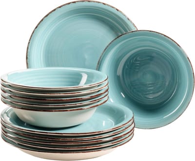 Bel Tempo II Bordenset, 6 Personen, 12-Delig, Turquoise