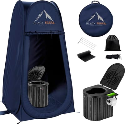 Draagbaar Toilet - Kampeer Toilet - Outdoor Gebruik - XL Tent Inclusief - 4.81 kg - Blauw