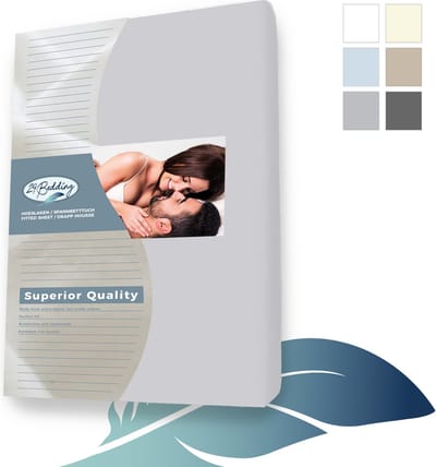 24-Bedding - Hoeslaken - Dubbel Jersey - 100% katoen - 100x200 cm - 30 cm - zilver Grijs - Extra zware kwaliteit 200 gr/m2