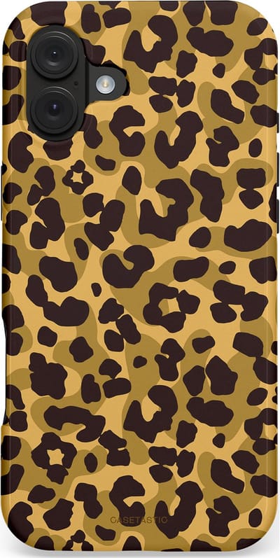 Casetastic hoesje geschikt voor Apple iPhone 16 Plus - MagSafe - Dubbellaagse bescherming - Jungle Panter - Fashion Case - Zwart Crème Beige