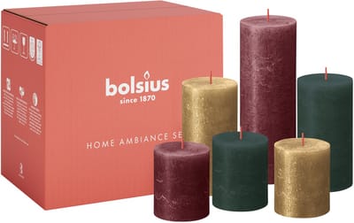 Bolsius - Rustieke kaarsen set metallic - 6 stuks - Jolly