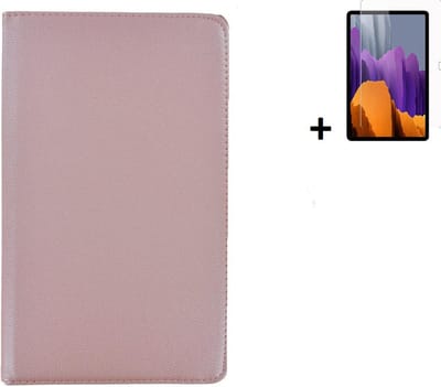 Hoesje Geschikt voor Samsung Galaxy Tab A8 2021 - 10.5 inch - Screenprotector Samsung Tab A8 2021 - Samsung Tab A8 2021 hoesje Rose Goud + Screenprotector