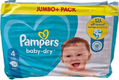 Pampers Baby-Dry Luiers - Maat 4 - 9 tot 14kg -86 stuks
