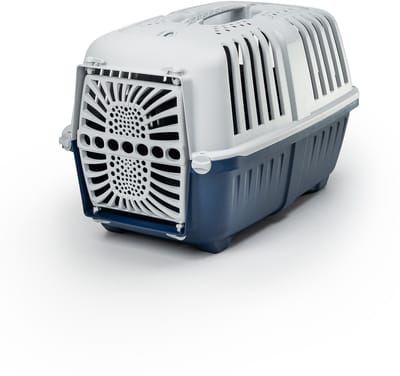 lionto kattentransportbox licht & makkelijk te dragen 48x31,5x33 cm donkerblauw
