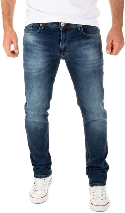 WOTEGA Heren Jeans Justin – Slim Fit – Katoen Stretch – Donkerblauw – 5-pocket