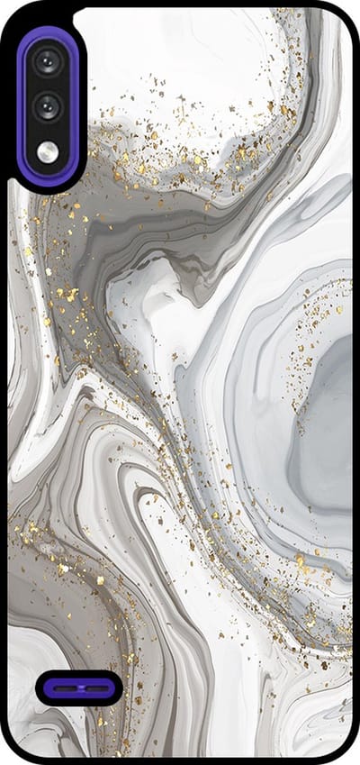 Smartphonica Telefoonhoesje Geschikt voor LG K22 met marmer opdruk - TPU backcover case marble design - Zilver geschikt voor LG K22