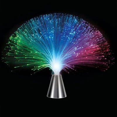 Glasvezellamp Kleurveranderend - Sfeerverlichting LED - Decoratieve Verlichting - Cyclisch Verkleurend - 35 cm - Multicolor