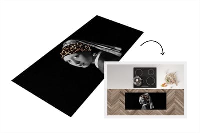Keukenloper - Loper keuken - Meisje met de parel - Panter - Kunst - 120x50 cm - Keukenloper vinyl