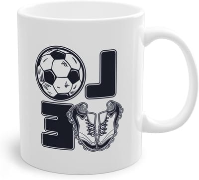 Love Voetbalspeler Torjäger Koffiemok | Voetbalgod voetbalbeker wit (03497B)