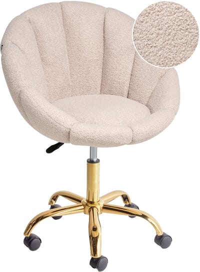 ANNABELLE - Bureaustoel - Beige - Bouclé