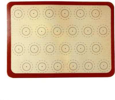 Siliconen bakmat - Rolmat - Anti-aanbak kneedmat - Macaronmat - Suikerkunstmat - Fondantmat - Geschikt voor macarons, bakplaten, pizza, broodroosterovens, taarten en broodbakken - Rood, bruin