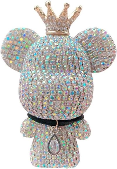 Allecto Plus - Auto Luchtverfrisser met Bling Strass Beer - Decoratief Ornament voor Auto Interieur - Passieve Diffusie Deodorizer voor 15 m² - Hangend Luchtverfrissend Papier