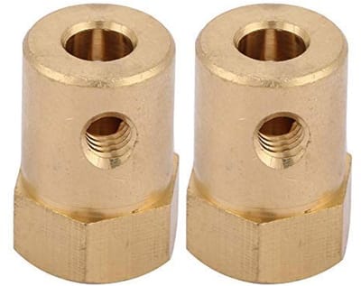 Dailygoods- Motor Connector - Messing Koppeling - Set van 4 Stuks - Binnendiameter 2/3/4/5/6/7/8 mm - Duurzaam - Geschikt voor Speelgoedauto's/Robots