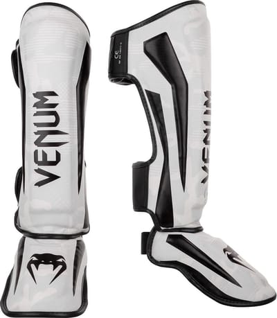 Venum Elite Scheenbeschermers Camo Wit Zwart maat L