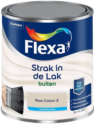 Flexa - Strak In De Lak Buitenlak Zijdeglans - Raw Colour 5 - Mengverf - 1 L