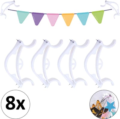 Slingerklemmen Voor Slingers Ophangen - Verjaardag Versiering - Hoekklemmen - 8 Stuks