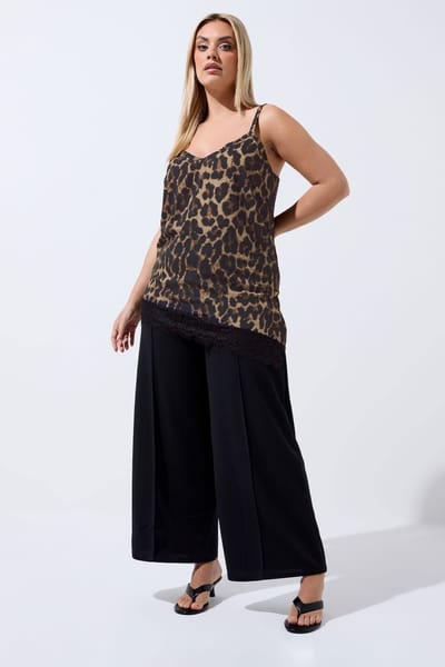 Limited Collection Chocoladebruine Luipaard Asymmetrische Top Size 40