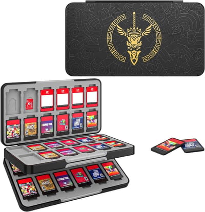 Game Card Case voor de Legend of Zelda: Tears of The Kingdom, Geschikt voor Nintendo Switch OLED/Switch, Draagbare Opbergdoos voor Spellen en Accessoires, Zwart