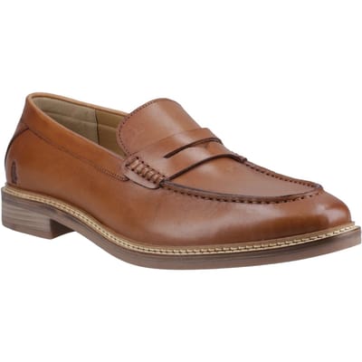 Hush Puppies Benedict Leren Heren Tan Instappers