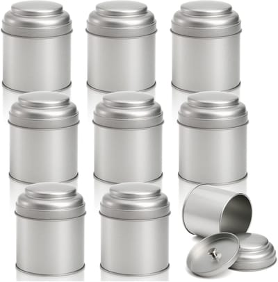 9-delige theepottenset met luchtdichte dubbele deksels | 8 fl oz (236,6 ml) | Voor losse thee, koffie, kruiden en specerijen, langdurig vers bewaren