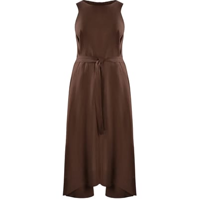Mouvementloze Jurk met Ceintuur Dames Mat Fashion