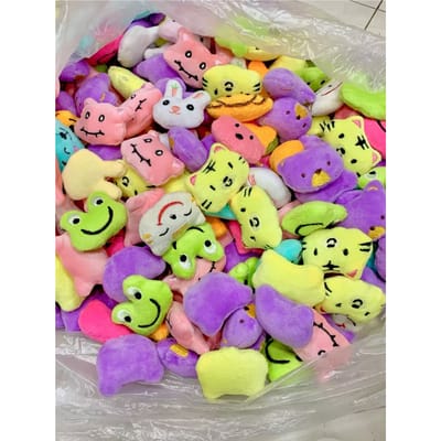 50Stuks Schattige Dierlijke Pop Mini Knuffeldier Cartoon Pluche Pop Grijpkraan Pop Accessoires Speelgoed Cadeau purple