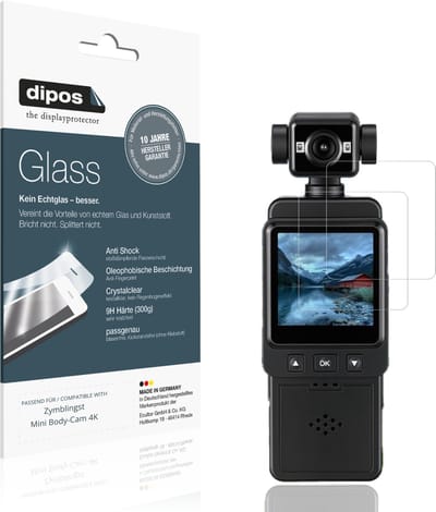 dipos – 2x Pantserfolie geschikt voor Zymblingst Mini Body-Cam 4K | 9H Screenprotector