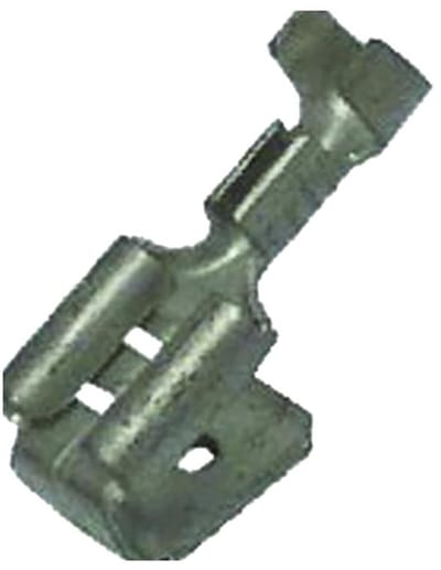 10 stuks Kalitec platte stekkers met aftakking 0,5-1 mm², 6,3 mm x 0,8 mm | Verzinkt messing | Niet-geïsoleerde kabelconnectoren | Krimpklemmen voor automobiel- en industriële toepassingen