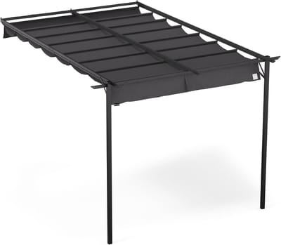 Tuinpaviljoen 3 x 4 m met Waterdicht Polyester Dak en Stabiel Stalen Frame