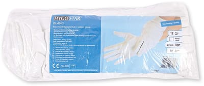 Hygostar Blanc - 12 Paar - Maat L - Katoenen Handschoenen – Wit – Comfortabele Werk- en Beschermhandschoenen – CE Cat. I