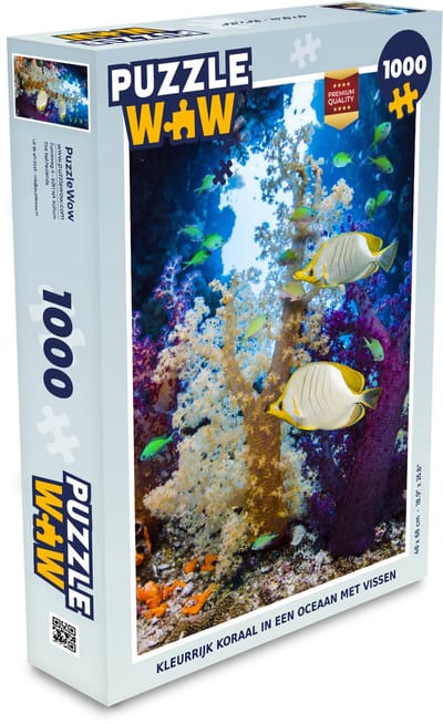 Puzzel Kleurrijk koraal in een oceaan met vissen - Legpuzzel - Puzzel 1000 stukjes volwassenen