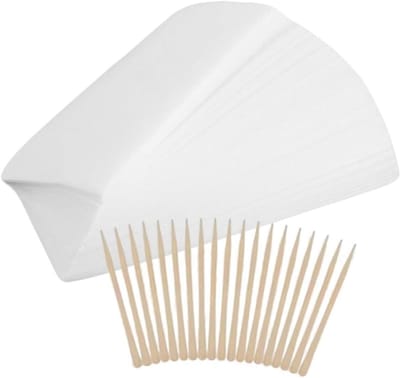 Ontharingsstrips - Waxstrips Houten Stokjes - Huid Zacht Maken - Wegwerpbaar Hygiënisch - 100 Stuks - Afgebeeld