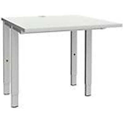 Schäfer Shop  Genius Bureautafel MODENA FLEX, 4-poot rechthoekige buis, tweezijdig, B 800 mm, lichtgrijs
