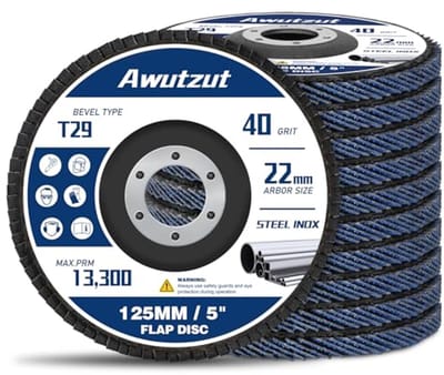 Waaierschijf 125 mm voor haakse slijper - 10 stuks, P40 korrel, ideaal voor hout en metaal