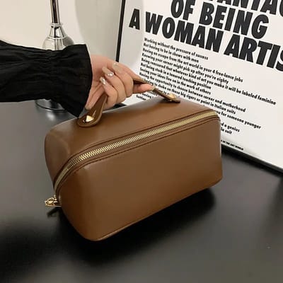 Toilettas, Make Up Tasje, Make Up Koffer, Beautycase, Make Up Organizer, Make Up Tas, Reis Toilettas, Reistas, Toilettas Dames, Make Up Organizer, Make Up Etui, Beautycase Koffer, Cosmetica Tas, Verjaardag, Moederdag, Valentijnsdag, Cadeautje, BRUIN