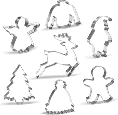 La'Moussawi ® Uitgebreid Set van 7 Kerstkoekjesvormen voor de Feestdagen
