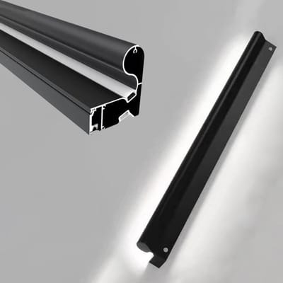 Verlichte trap reling - Muur balusters - Veilig traplopen - Dubbel kanaal ontwerp - 3ft 91cm - Zwart