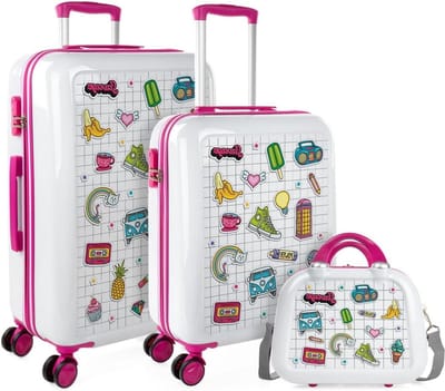 Koffer Set - Reis Koffers - Reis Organisatie - Lichtgewicht Ontwerp - 44x65x25 cm - Wit