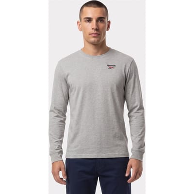 Reebok  Identity Smal Medium Grey Heather/vector Red Taglia: M | Maglie a manica lunga Outlet | Uomo | Grigio