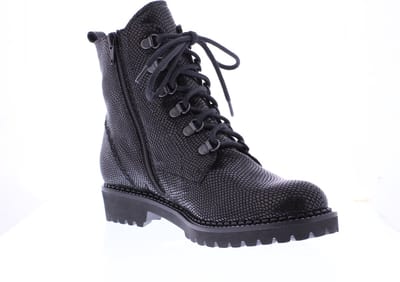 Verhulst - 6437A K - Hoge sneakersVeterlaarzenDames veterschoenenDames sneakersHalf-hoge schoenen - Kleur: Zwart - Maat: 36