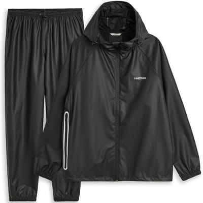 Zwart ademende regenpak Packable Rainbreaker van Tretorn L