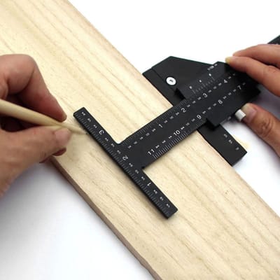 SnelShoppen - T-Ruler Houtbewerking 30 cm, Multi-Functie T-Vormige Liniaal voor Rechte Lijnen, Metalen Meetlat voor Precisie Markeren en Tekenwerk
